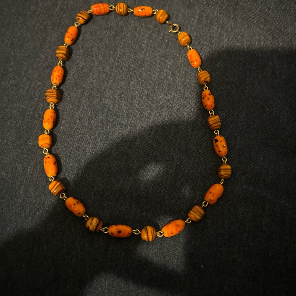 Orange Beaded Women's Necklace - Unbranded - Picture 2 of 4